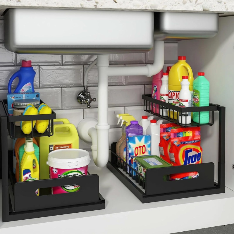 Walmart is selling a 'surprisingly functional' 2-pack of under-the-sink organizers for only $27